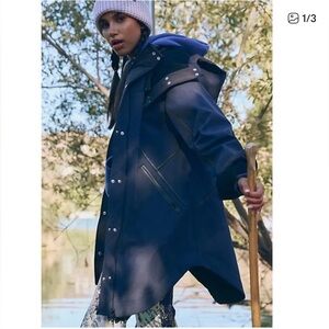 Free People moon magic Reflective Parka in Navy and Black